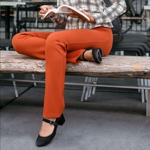 Betabrand Classic Dress Pant Yoga Pants Orange